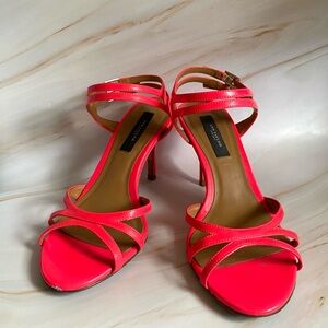 Ann Taylor Vibrant Pink Strappy Heels